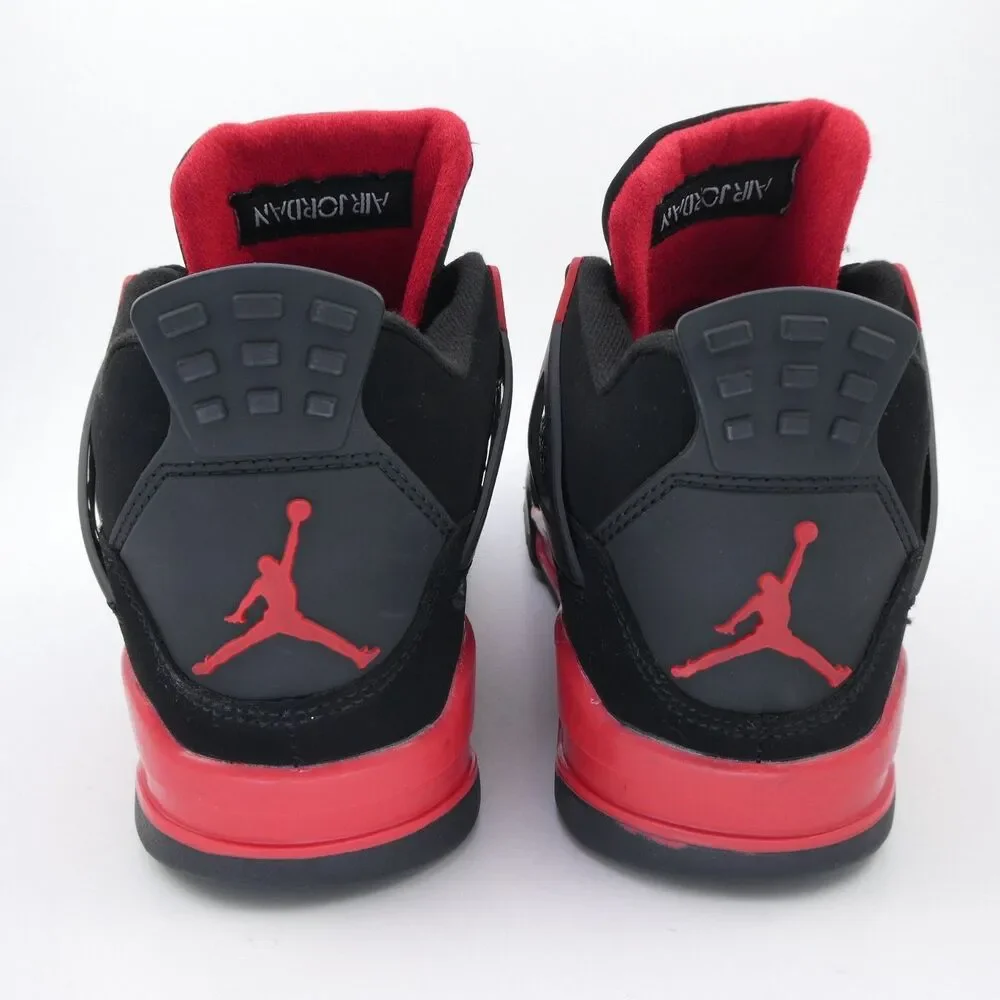 Nike Air Jordan 4 Retro Men's 8 Rare Black Suede Red Thunder Sneakers DC7770-160